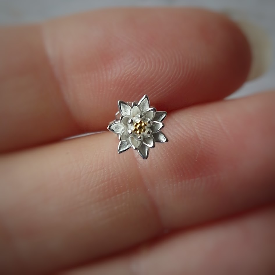 925 Sterling Silver Two-Tone Waterlily Jewellery Set | July Birth Flower | Everything's Rosie Jewellery