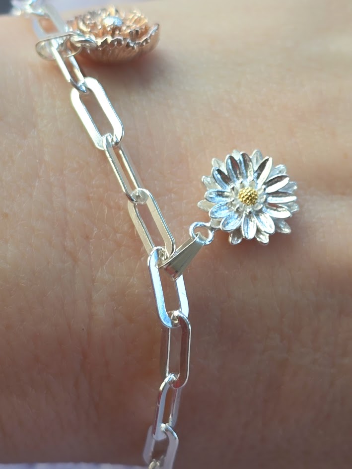 September Birth Flower Aster Charm | 925 Sterling Silver | Birth Month Charm | Everything's Rosie Jewellery