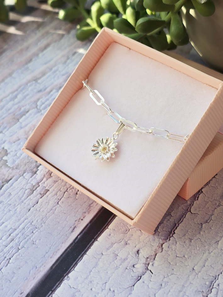 September Birth Flower Aster Charm | 925 Sterling Silver | Birth Month Charm | Everything's Rosie Jewellery