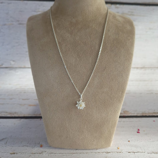 925 Sterling Silver Two-Tone Water Lily Necklace | July Birth Flower | Everything's Rosie Jewellery