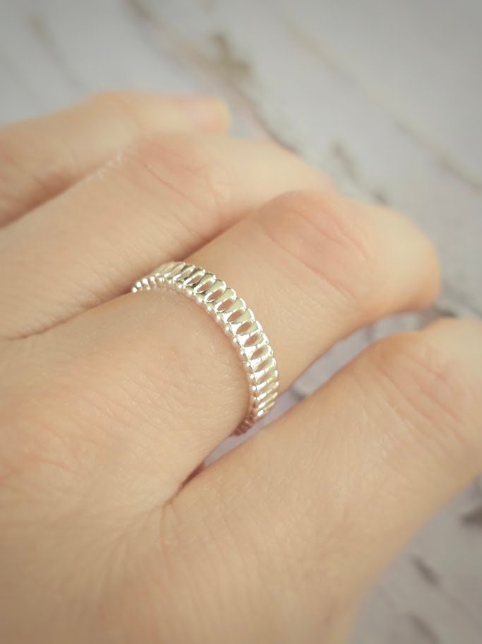 Modern linear design ring, Silver Statement Ring, Abstract Design Ring, Stacked Ring, Boho Inspired, Contemporary Design, Minimalist Design