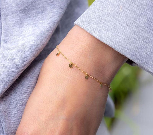 Silver Coin Bracelet, Gold Coin Bracelet, Gold Bracelet, Boho Bracelet, Stackable Bracelet