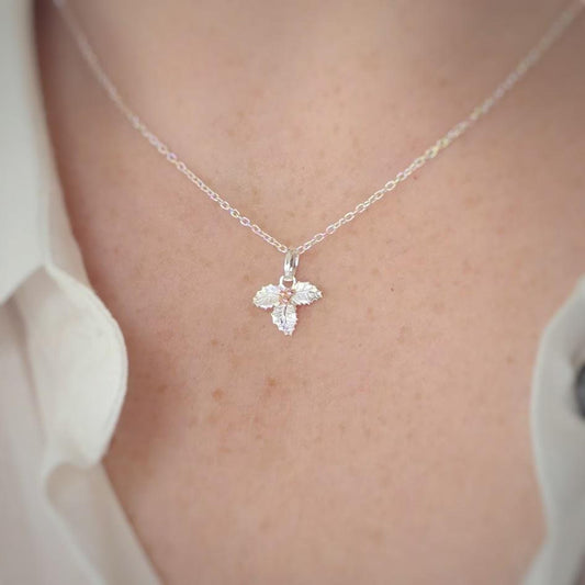 925 Sterling Silver Two-Tone Holly Necklace | December Birth Flower | Everything's Rosie Jewellery