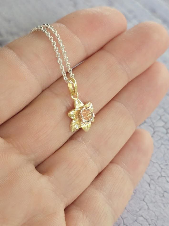 925 Sterling Silver Two-Tone Daffodil Jewellery Set | March Birth Flower | Everything's Rosie Jewellery