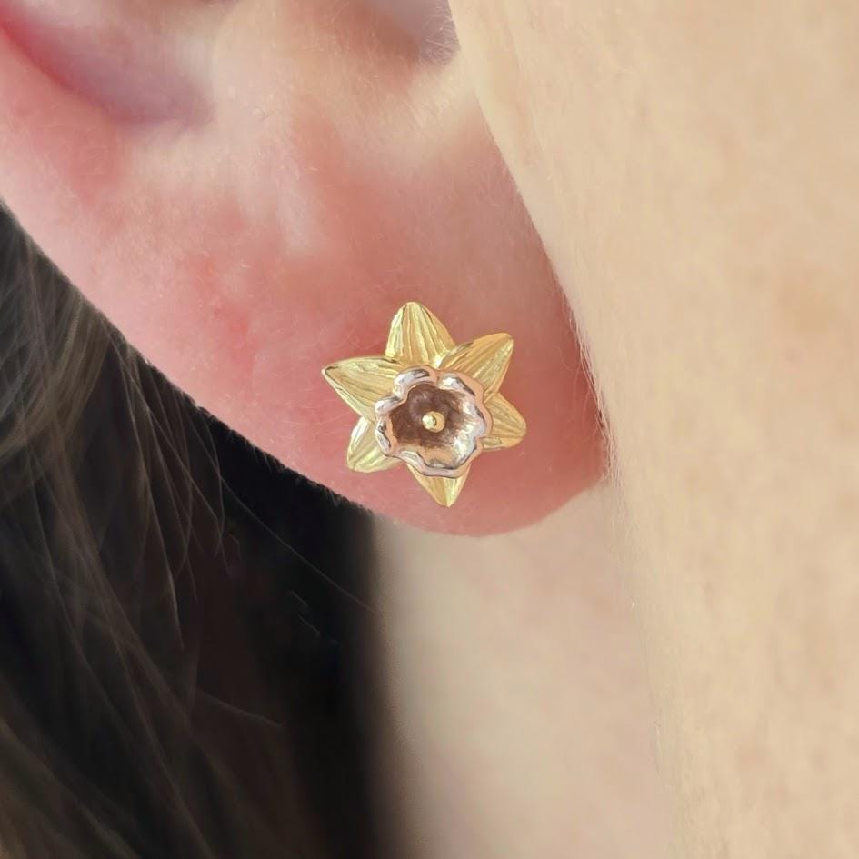 925 Sterling Silver Two-Tone Daffodil Jewellery Set | March Birth Flower | Everything's Rosie Jewellery