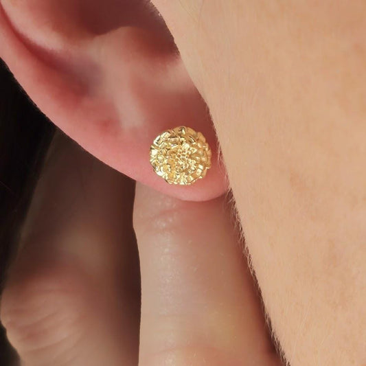 925 Sterling Silver Yellow Gold Marigold Earrings | October Birth Flower | Everything's Rosie Jewellery