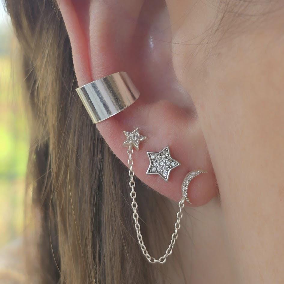 Silver Ear Cuff, Minimalist Wrap Ear Cuff, Adjustable Ear Jewellery, No Piercing Needed, Contemporary Design, Everyday Wear