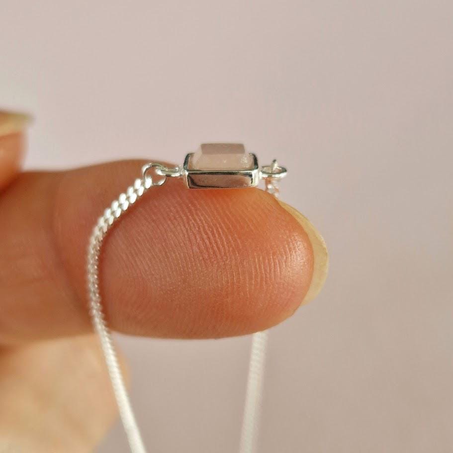 Rose Quartz Bracelet, Sterling Silver Bracelet, Minimalist Jewellery, Dainty Gemstone Bracelet, Meaningful Gift, Elegant Everyday Wear