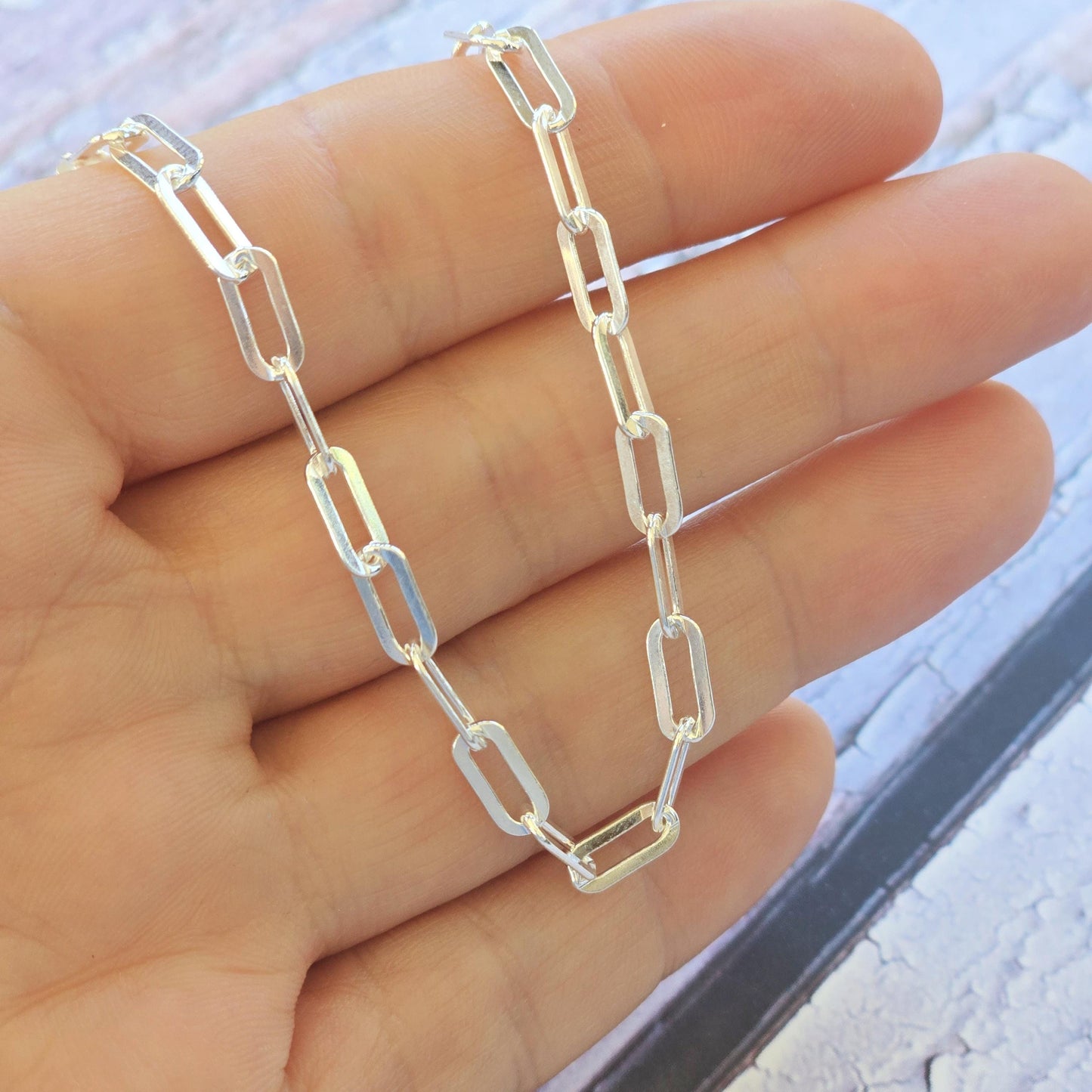 Silver Paperclip Bracelet, Dainty Chain Bracelet, Minimalist Jewellery, Layering Bracelet, Charm Bracelet, Silver Bracelet, Gift for Her