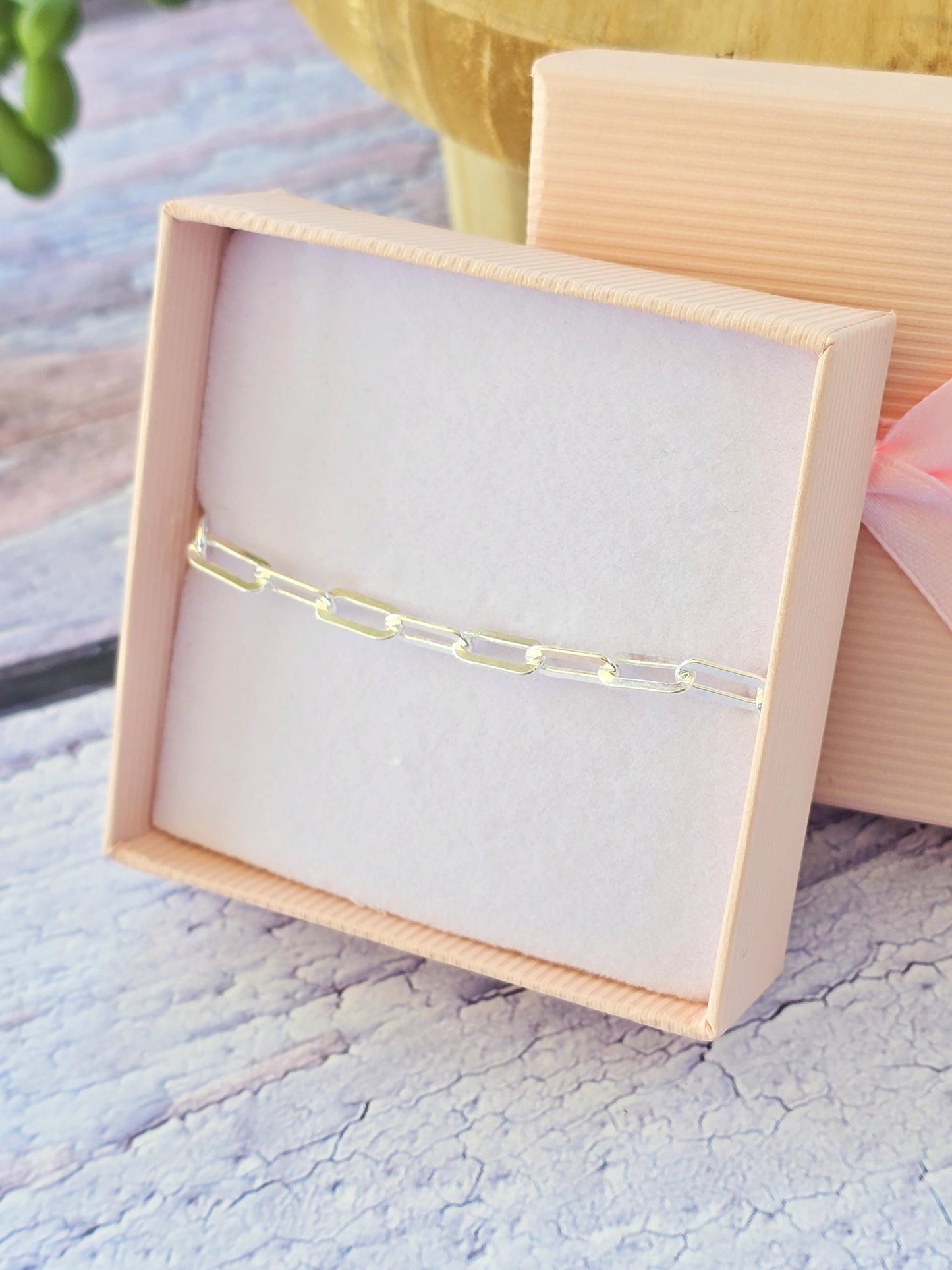 Silver Paperclip Bracelet, Dainty Chain Bracelet, Minimalist Jewellery, Layering Bracelet, Charm Bracelet, Silver Bracelet, Gift for Her